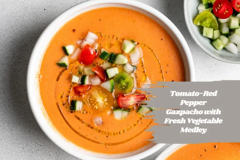 Tomato-Red Pepper Gazpacho with Fresh Vegetable Medley